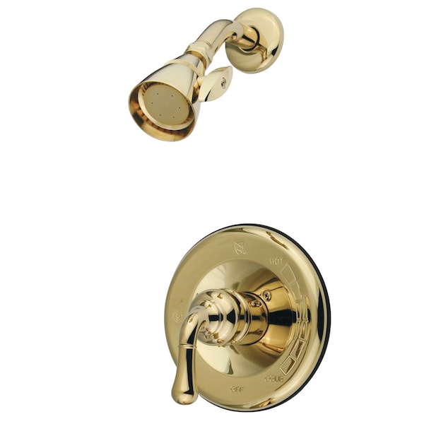 Shower Faucet, Polished Brass, Wall Mount